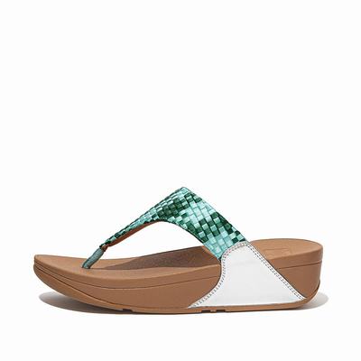 Fitflop Women's LULU Silky Weave Toe-Post Sandals - Mint Green, VQ7915462
